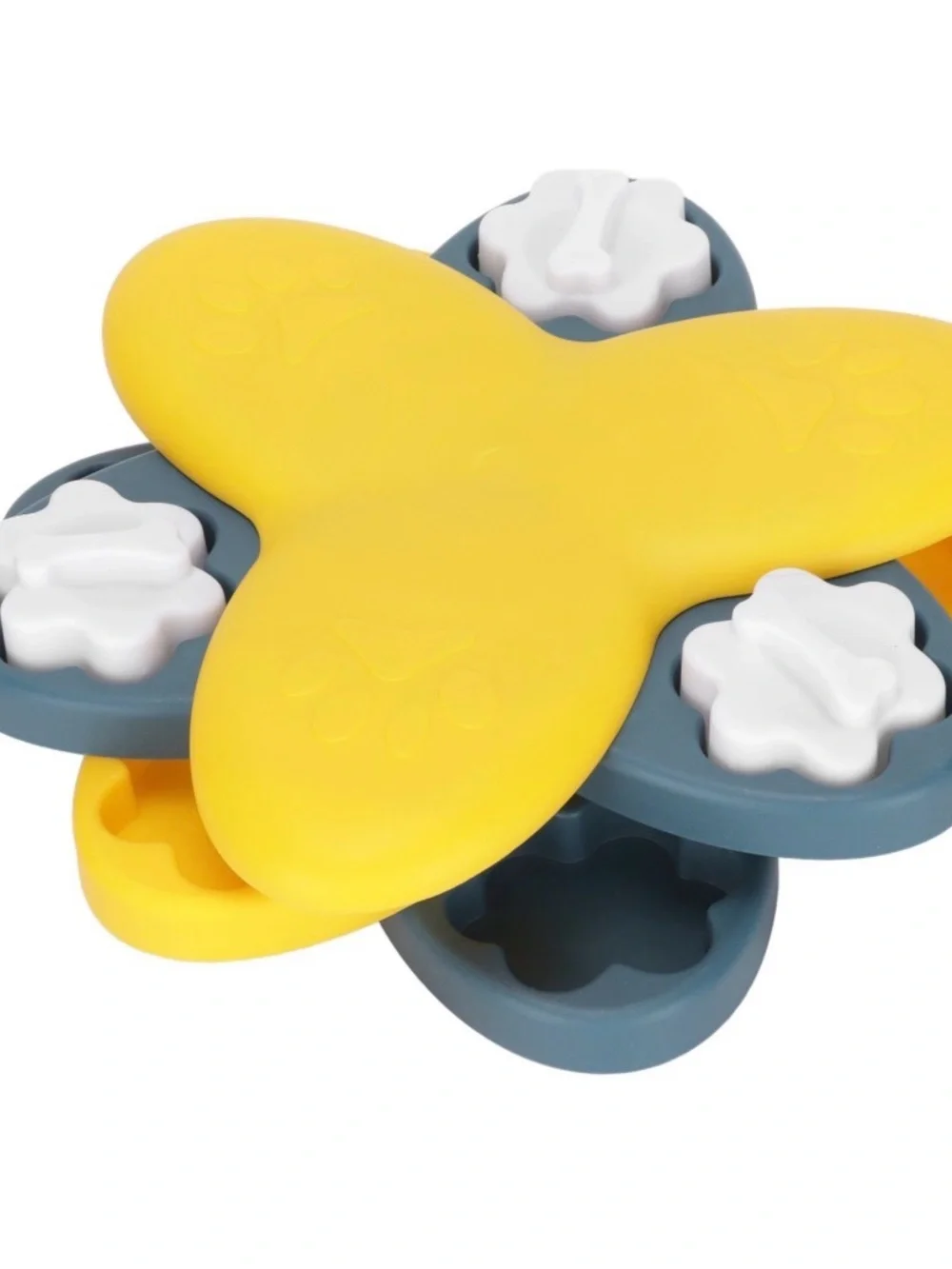 Interactive Yellow and Teal Dog Puzzle Feeder Toy